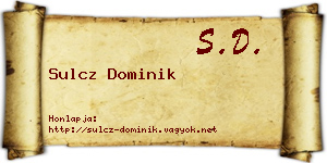 Sulcz Dominik névjegykártya